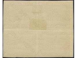 1922, 1 Fr., Aufdruck in Type I, ungezähnter Viererblock vom linken Bogenrand, dabei die linken Marken ohne Aufdruck (kleiner