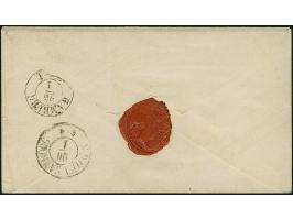 Oktogon 6 Sgr. grün, mit nebengesetztem Vorphila-DKr. "HÜCKESWAGEN 24 1" nach Flensburg im dänischen Herzogtum Schleswig. Im 