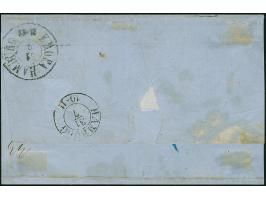 1 Sgr. rosa im waagerechten Vierer-Streifen, links noch voll-, sonst voll- bis breitrandig, rechts mit Teil der Nachbarmarke,