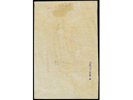 1916, 25 Pfennig lebhaftlilarot, ungezähnt, allseits breitrandig geschnitten aus der rechten unteren Bogenecke, sauber gestem