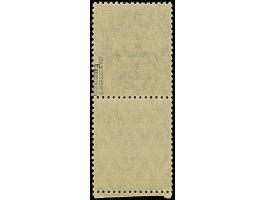 1920, Aufdruckausgabe im Hochoval 15 Pfennig braunrot, unten mit kompletten, gezähnten Leerfeld in Markengröße, postfrisch, t