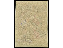 1919, 40 Gr. auf 3 Kop. dunkelrosa, farbfrisch und allseits breitrandig geschnitten, mit klarem, doppelten Aufdruck des polni