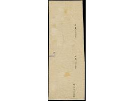 1919, Aufdrucktype I: Germania 5 Pfennig schwärzlichbläulichgrün, senkrechter Dreierstreifen, farbfrisch und gut gezähnt, sau