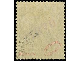 1919, Aufdrucktype II, violettblauer Aufdruck: Germania 15 Pfennig schwarzviolett, kopfstehender Aufdruck, farbfrisch und gut