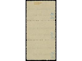 1918, Gebührenmarke 60 Pfennig schwarz, senkrechter Dreierstreifen, farbfrisch und gut gezähnt, sauber mit violettem Stempel 