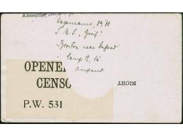 Internierung: 1918, Faltbrief “Prisoners of War” mit rückseitig kompletter Absenderangabe “…S.M.S. ”Greif"…Broston near Staff