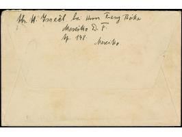 “DSP HAMBURG-AMERIKA LINIE 7.11.23” zweimal klar auf senkrechtem Dreierstreifen Korbdeckel 10 Mio. M. gezähnt auf Vordruckbri