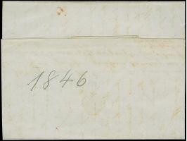 1846, kompletter Faltbrief mit Absenderstempel “Fr. BRAASCH &amp; CO. HAMBURG” &nbsp;und Leitvermerk "via Falmouth p. West-In