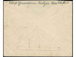 “Aus dem Dampferbriefkasten Memel-Cranzbeek” violetter L2 als Entwerter auf zwei Einzelmarken Litauen 15 C. rosa auf Brief mi