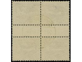 1921, Plebiscite 15 Pfennig grauviolett, Viererblock mit zwei senkrechten Zwischenstegpaaren, farbfrisch und gut gezähnt, sau