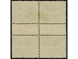 1921, Plebiscite 20 Pfennig kobaltblau, Viererblock mit zwei senkrechten Zwischenstegpaaren, farbfrisch und gut gezähnt, saub