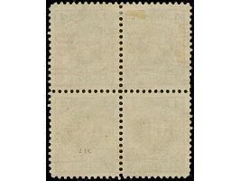 1923, 30 Cent auf 400 Mark. auf 1 Litas braun, Type I, Viererblock mit stark verschobenem Aufdruck, farbfrisch und meist gut 