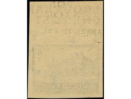 1943, Kloster Tyniec 4 Zloty, Probedruck auf gelblichem Andruckpapier, Oberrandstück mit Teilinschrift “LGOUVERN...”, ohne Gu