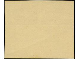 1940, Hoheitszeichen, Probedruck in dunkelbräunlichrot ohne Wertziffer auf gelblichem Papier, waagerechtes Unterrandpaar mit 