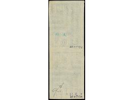 1941, 3 Kopeken dunkelgrünlichblau, senkrechtes Paar, dabei die untere Marke ohne Aufdruck, sauber gestempelt, tadellos. ProF