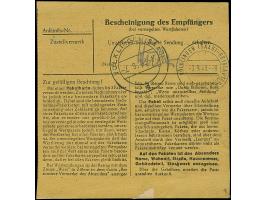 Band auf Arbeiter 60 Pfg. karminbraun mit doppeltem Aufdruck im senkrechten Paar mit Stempel “FRIEDBERG…8.48” als tarifgerech