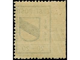 1941, Wappenschild 20 Kopeken, gezähnt, Type II, farbfrisch und gut gezähnt, mit fehlendem Blaudruck, links ungezähnt, postfr