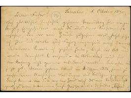 1890, Ganzsachenkarte Krone/Adler 10 Pfg. mit blauem Stempel “ZANZIBAR KDPAG 2.10.90” als Entwerter und 2. Abschlag unten sow