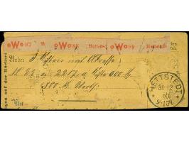 2 M. lebhaftrosalila mit Plattenfehler “dicker weißer Strich über O in POST” im Viererblock mit Normalmarken, im waagerechten