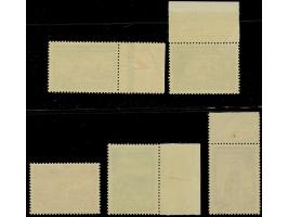 1942, Serbische Klöster 0,50 und 1,50 Dinar sowie 3-7 Dinar mit hellrotbraunem Netzüberdruck "Schlingen". Es handelt sich mög