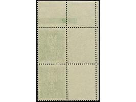 1943, 5 Dinar, mit Leerfeld links in Markengröße, senkrechtes Paar aus der linken oberen Bogenecke, postfrisch mit kleiner Ha