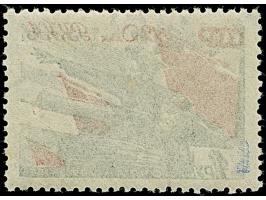 1942, Aufdrucktype III Hakenkreuz 4mm: 10 Rubel auf 1 Rubel schwarz/dunkelrot, farbfrisch und üblich gezähnt, sauber mit L1 “