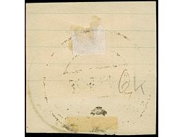 1943, 15 Qind dunkelrosa, linkes Seitenrandstück mit kopfstehendem Aufdruck, sauber mit Stempel “TIRANE DEGE 22-.5.44” auf Br