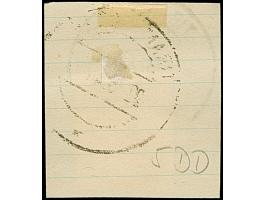 1943, 10 Qind schwärzlichorangebraun, mit doppeltem Aufdruck, sauber mit Stempel “TIRANE DEGE 22-.5.44” auf Briefstück, tadel