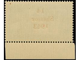 3 Frank schwarzolivbraun, Unterrandstück mit Aufdruckfehler “kurze 1 in 1941” von Aufdruckfeld 48, postfrisch, tadellos, selt