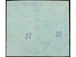 1941, Nepriklausoma 15 Kopeken dunkelgraugrün und 20 Kopeken schwarzgelbgrün, je mit kopfstehendem Aufdruck, sauber mit Stemp