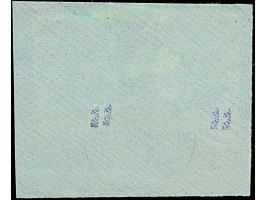 1941, Nepriklausoma 30 Kopeken violettultramarin und 50 Kopeken braun, je mit kopfstehendem Aufdruck, sauber mit Stempel “KAU