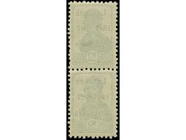 1941, Aufdruck schwarz: 10 Kopeken dunkelpreußischblau, senkrechtes Paar von den Druckfeldern 10 und 20, die obere Marke mit 