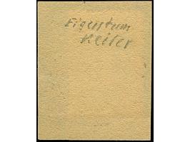 1941, 20 Kopeken dunkelgraugrün, mit braunrotem, kopfstehenden Aufdruck, sauber mit Stempel “ZARASAI 1.IX.41” auf Briefstück,