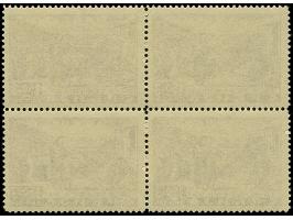 1941, Semendria 1,50+3 Dinar schwärzlichgraulila, gez. L12½, Viererblock, die linke untere Marke mit Abart “große weiße Stell