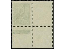 1942, Serbischer Doppeladler 5 Dinar schwarzgelblichgrün, aus der linken unteren Bogenecke mit vollständig gezähnten Leerfeld