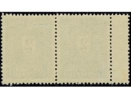 1941, 2 Dinar schwärzlichblau, waagerechtes Paar mit vollständig gezähntem, kleinen Leerfeld links, postfrisch, tadellos. Wes