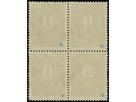 1941, 1 Dinar schwärzlichrötlichkarmin, mit stark nach rechts unten verschobenem Aufdruck, dadurch der Aufdruck auf den Marke