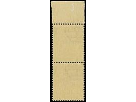 SALONIKI: 1944, 1. Auflage ohne milchig weißen Hintergrund: 50 C. schwarzsiena, senkrechtes Oberrandpaar, postfrisch, Oberran