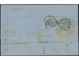 3 Sgr. ocker, waagerechter 3er-Streifen und Einzelstück, mit 1 Sgr. karmin und 6 Pfg. orange, mit sauber auf- und nebengesetz