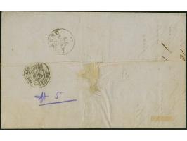 6 Pfg. orange, durch fast fehlenden waagerechten Durchstich teils Scherentrennung, abwechselnd geklebt mit 4 Einzelwerten 2 S