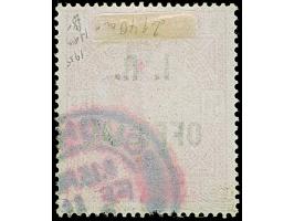 1884-88, I.R. OFFICIAL: Vicotria 5 sh. rose on white paper, fresh color and good perforation, used with clear cds., a fine an