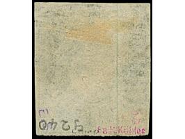 1 Sch. dunkelblau in tiefer Nuance, allseits gleichmäßig breitrandig, sauber entwertet durch Roststempel "19" KIELER BAHNHOF.