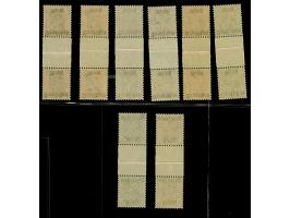 1920, 5 Pfg. - 1M. je im senkrechten Zwischenstegpaar kpl., postfrisch, wie üblich im Steg mit waagerechter Faltung, in tadel