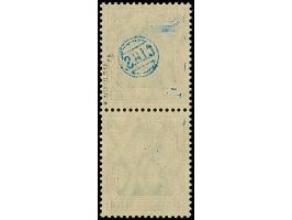 Germania 40 Pfennig lilarot/schwarz, senkrechtes Paar, dabei die untere Marke ohne Aufdruck, postfrisch, tadellos, eine sehr 