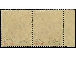 1919, Aufdrucktype II, violettblauer Aufdruck: Germania 10 Pfennig dunkelkarminrot, waagerechtes Seitenrandpaar, die linke Ma