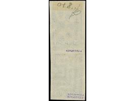 1941, 3 Kopeken dunkelgrünlichblau, senkrechtes Kehrdruckpaar, die untere Marke mit kopfstehendem, die obere Marke mit normal