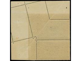 1920 1,25 mark auf 60 Cent im senkrechten Paar aus der rechten oberen Bogenecke mit interessanter Doppelzähnung durch Bogenum