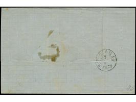 1875, 10C. schwarz/blaugrün/gelb, rechts ungezähnt, sauber mit blauem Ankerstempel auf Faltbriefhülle mit nebengesetztem Abse