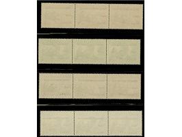 1939, Elchschaufel 15-60 Centu, einheitlich in waagerechten Dreierstreifen mit den Aufdrucktypen I-II-III, postfrisch, tadell