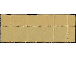 1921, Insurgenten 60 Fenigow schwarzgraublau auf gelblichem, dicken Papier, waagerechter 5er-Streifen aus der linken oberen B